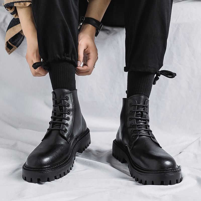 Men'S Shoes Increase Height - Stivali Alti in Pelle da Uomo,